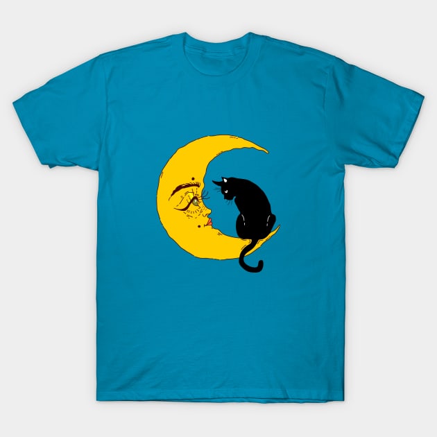 Cat and moon T-Shirt by My Happy-Design